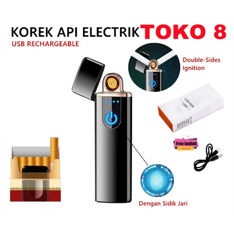 Korek Api Elektrik USB Fingerprint Touch Sensor LED