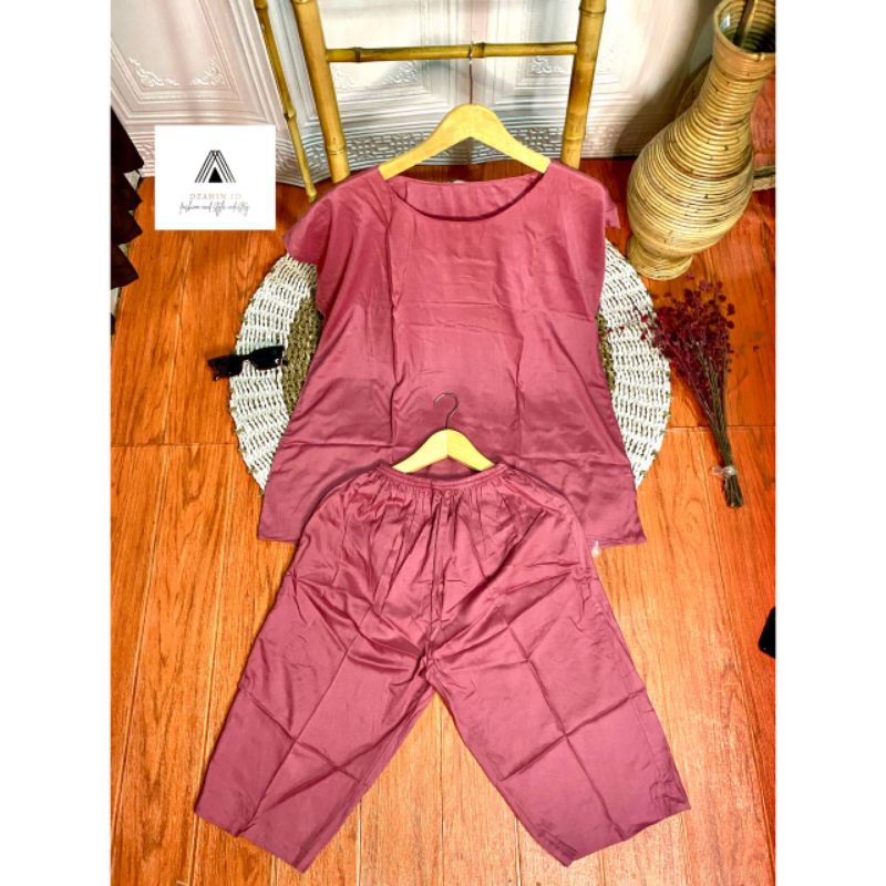 Pajamas Pendek Polos || Pajamas Celana Pendek || One Set Celana Pendek || One Set Kekinian || Pajamas Terbaru ||
