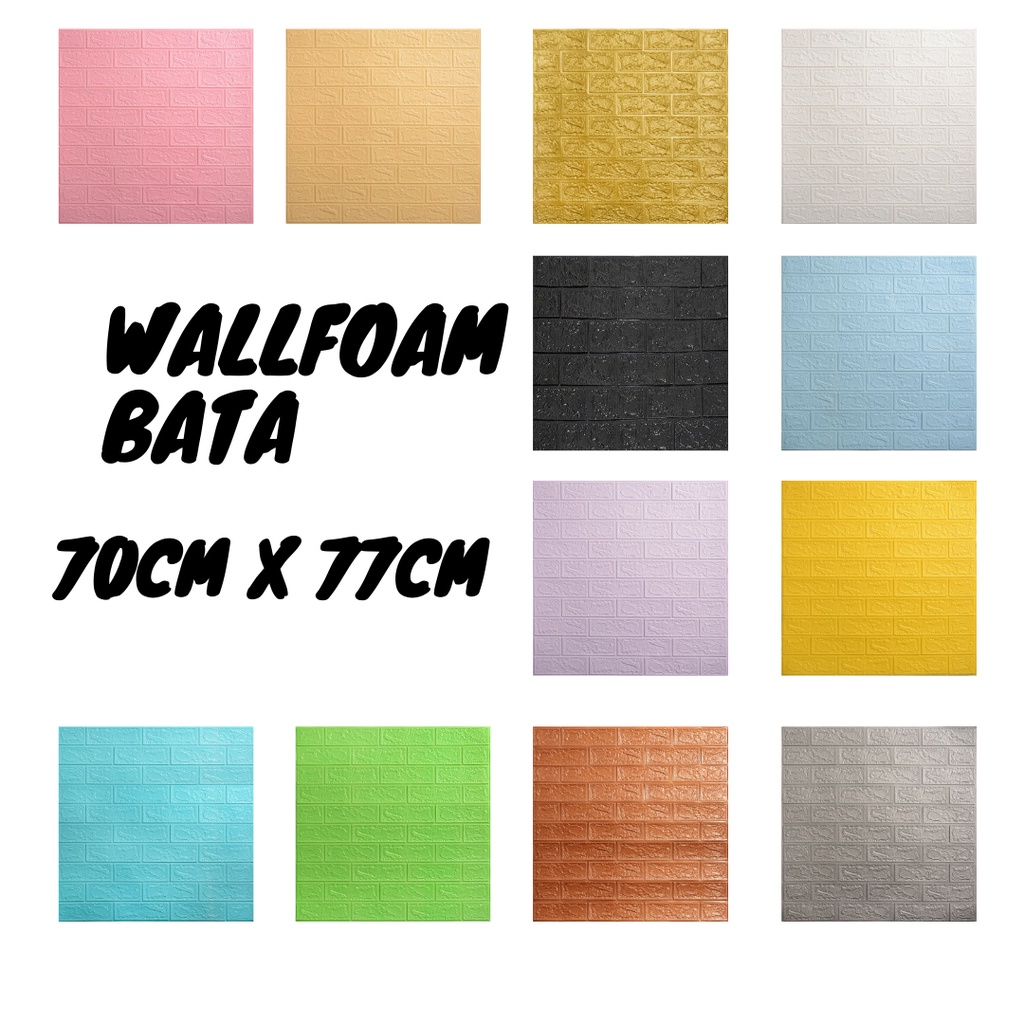WL Wallfoam 3D Wallpaper stiker dinding bata ukuran 70cm x 77cm [CE A]