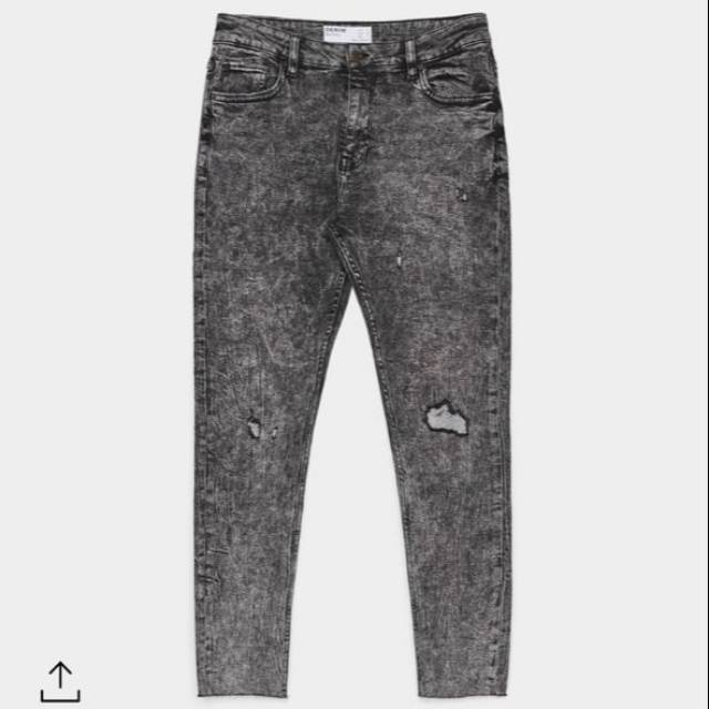 ORIGINAL with TAG Celana Bershka Super Skinny Jeans grey