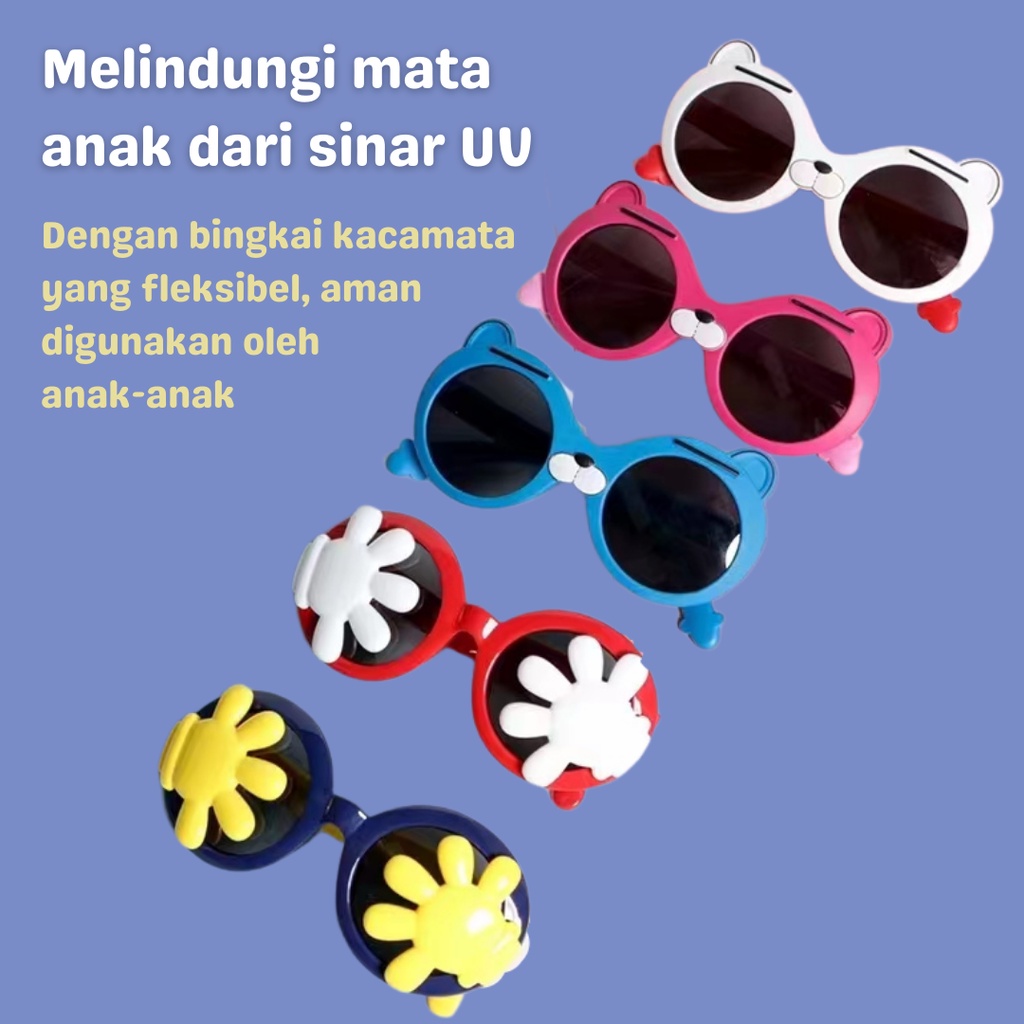 Kocotree Kacamata Anak / Kids Sunglasses / Anak laki-laki dan perempuan / Anti UV / Anti Silau / Kacamat / Stylish / Fleksibel / TPEE