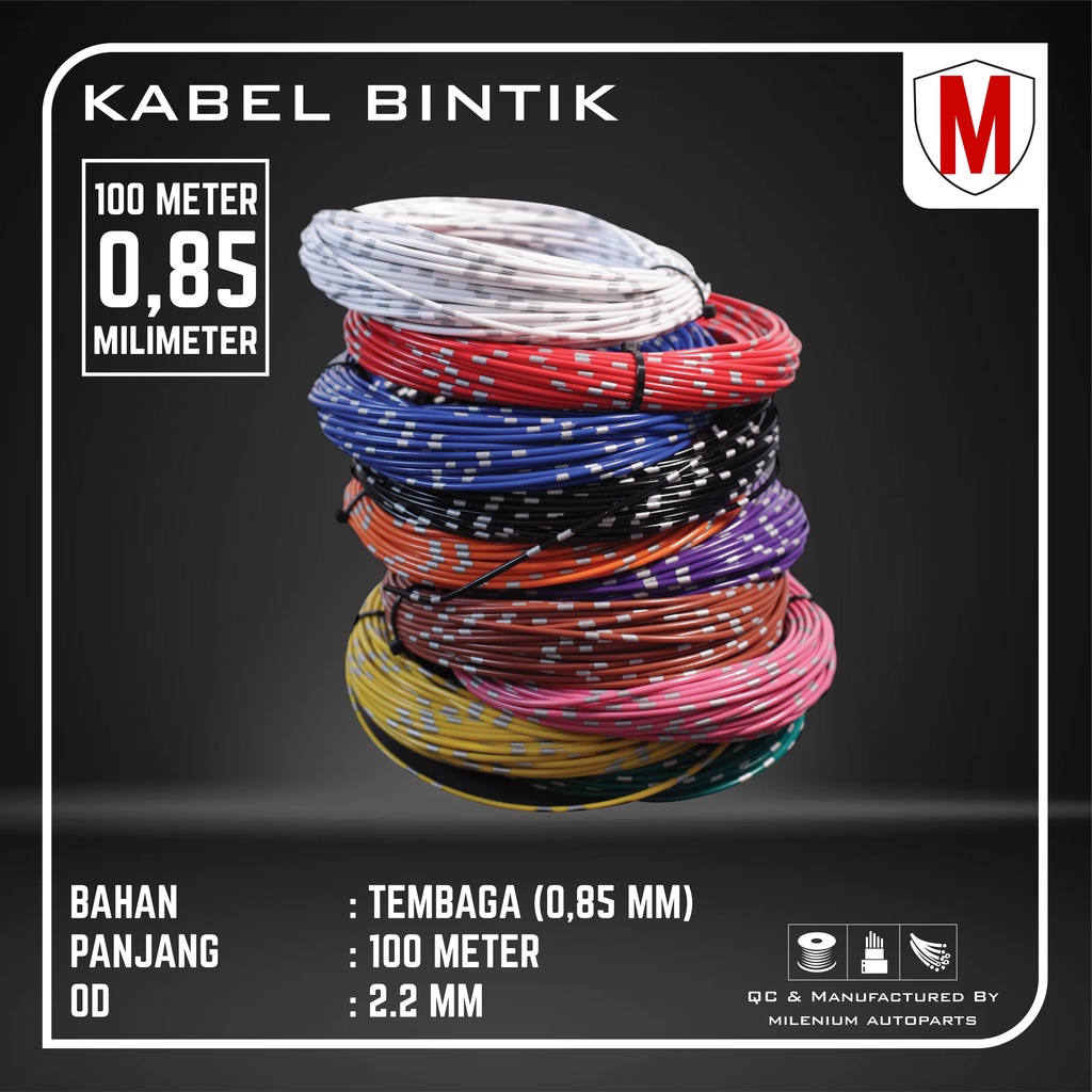 KABEL BINTIK SERABUT TEMBAGA 0.85MM x 100M KABEL BODY MOBIL MOTOR KUALITAS ASTRA UNIVERSAL