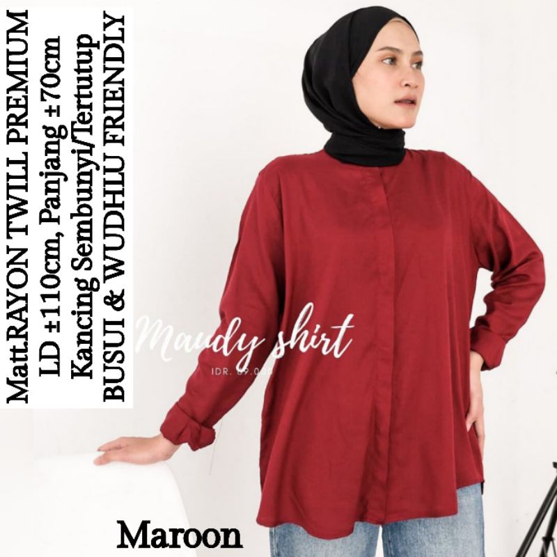 MAUDY SHIRT/KEMEJA RAYON TWILL PREMIUM (LD ±110cm) //JF536