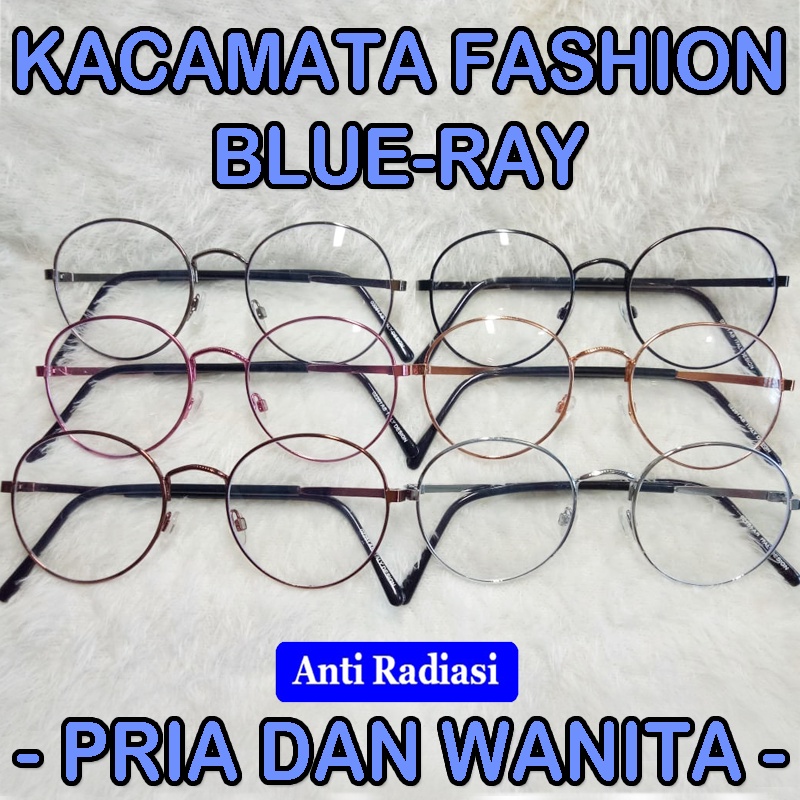 Kacamata Anti Radiasi Komputer &amp; hp Kacamata Wanita Pria Frame Oval Kacamata Blueray Kaca mata Korea