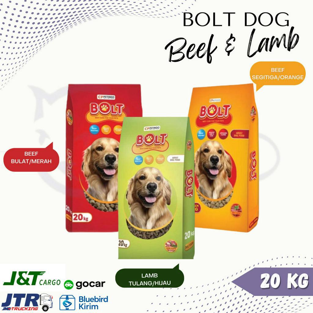 KHUSUS EKSPEDISI MAKANAN ANJING BOLT DOG BEEF 20 KG 20KG DOG FOOD DOGFOOD