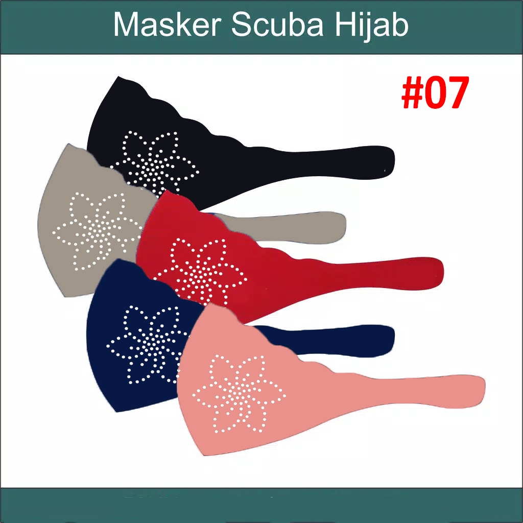 Masker scuba Hijab Mote Berlian Washable 1