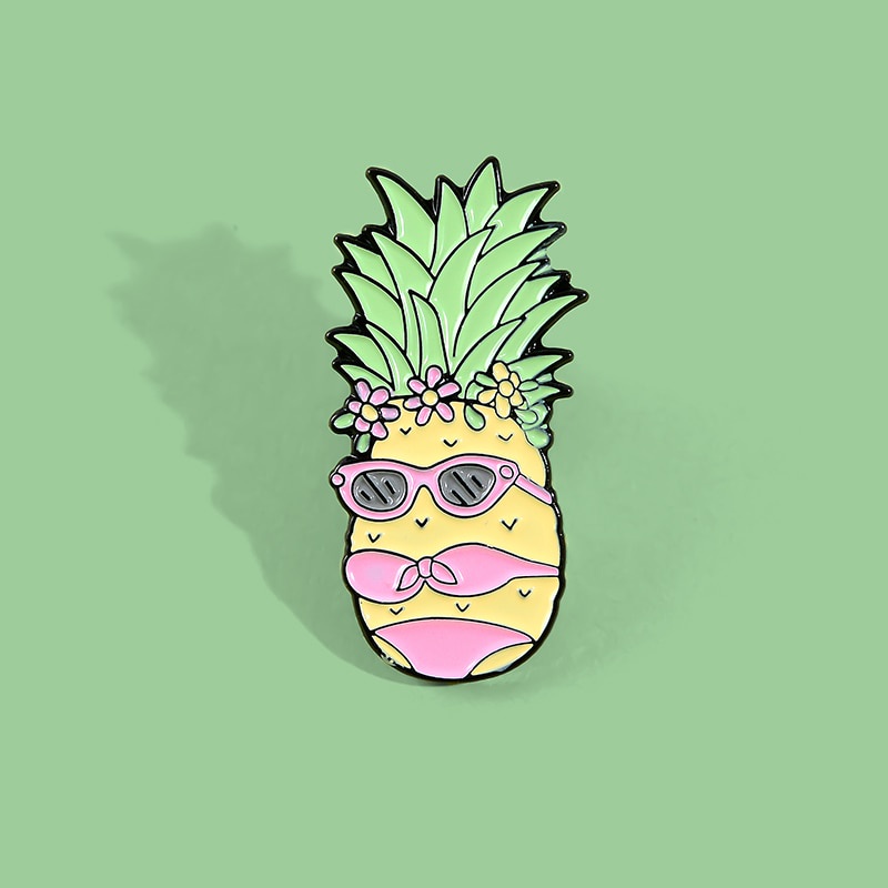 Bros Pin Enamel Bentuk Buah Nanas Untuk Kerah Pakaian