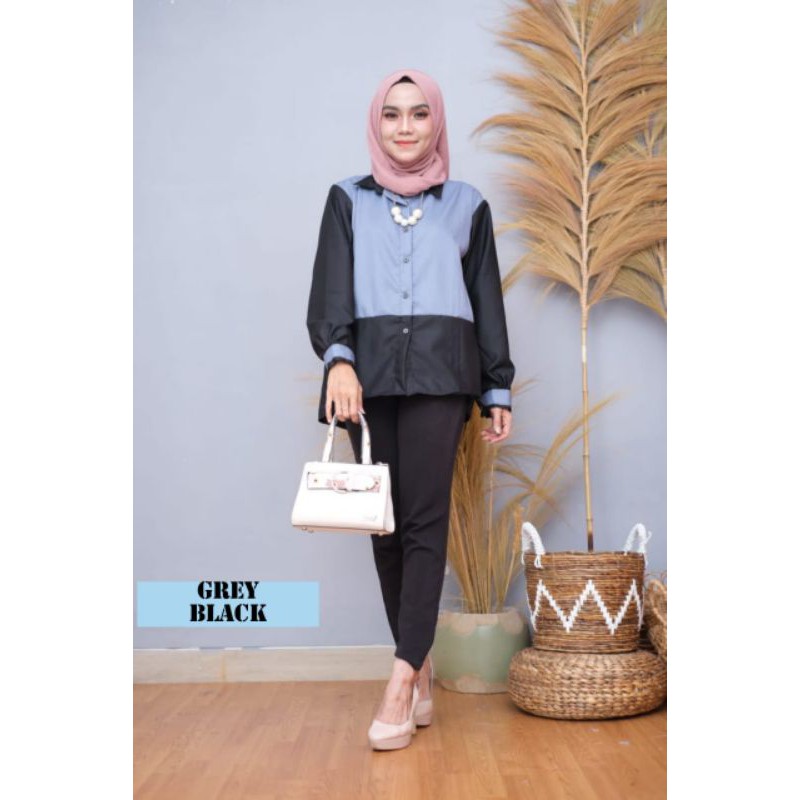 PROMO BLOUSE 2TONE TOYOBO JUMBO XL-XXL