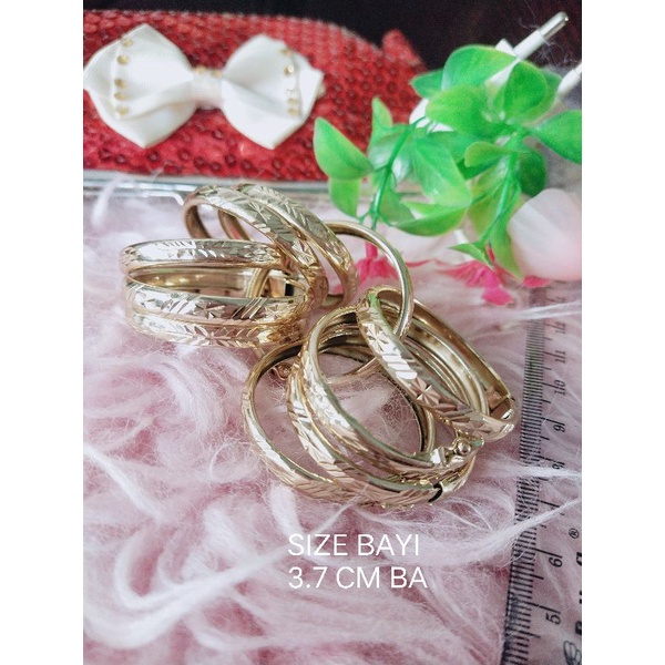 Gelang EMAS SWASA Paket HEMAT Gelang Bayi isi 10 size 3.5cm dan 4cm