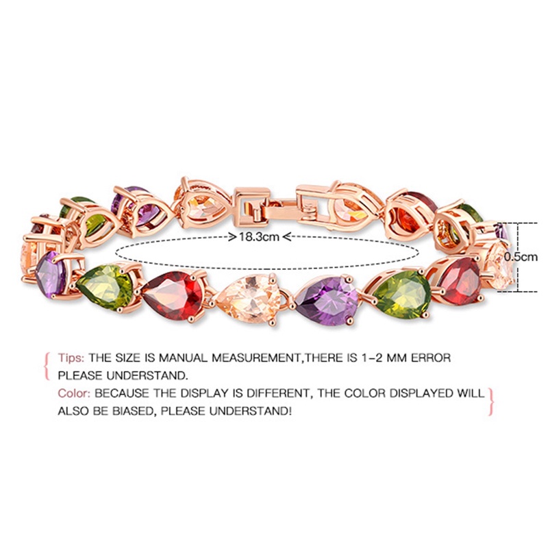 Gelang Zircon Warna Rose Gold Gaya Retro Eropa