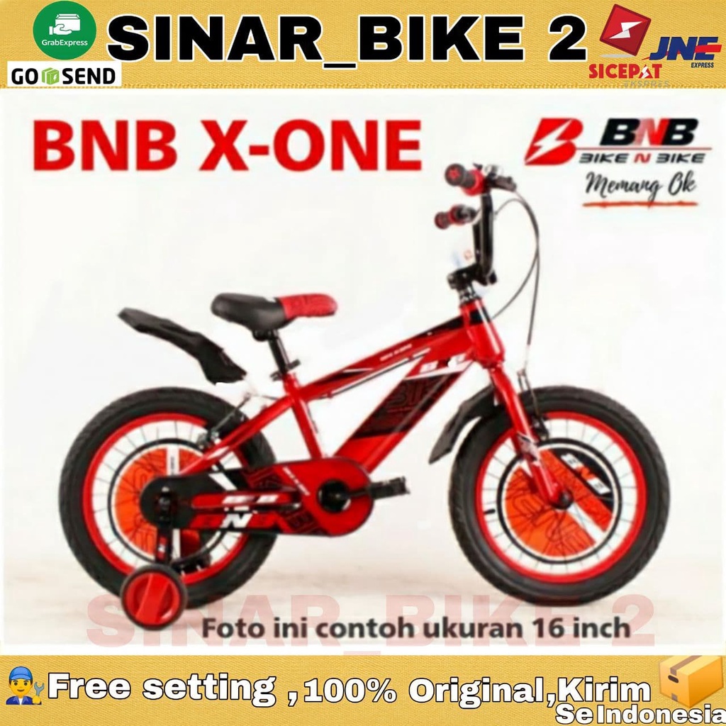 Sepeda Anak Laki BMX BNB X ONE Ukuran 12 16 &amp; 18 Inch