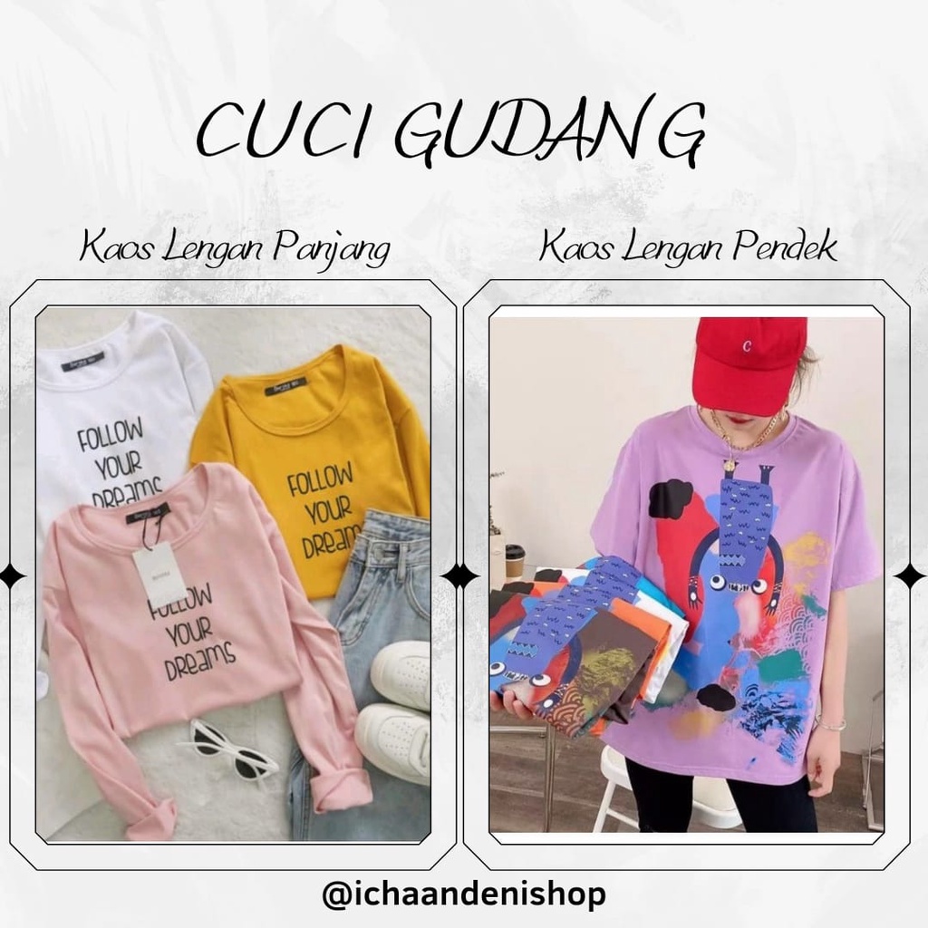 CUCI GUDANG !!! Kaos Motif Kaos Polos Atasan