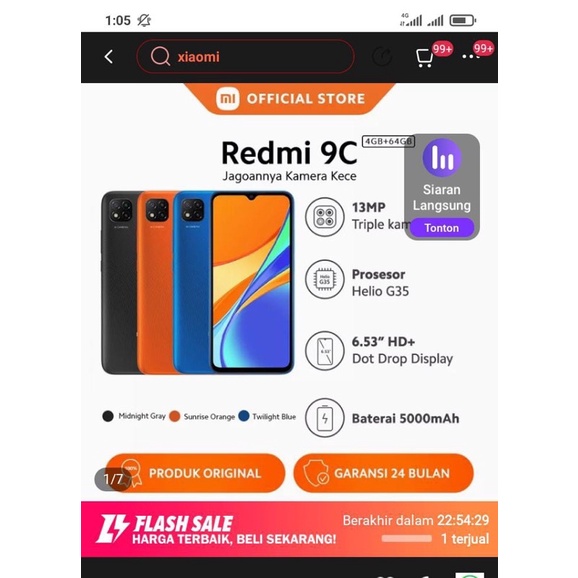 HP Second xiaomi 9c 2/32