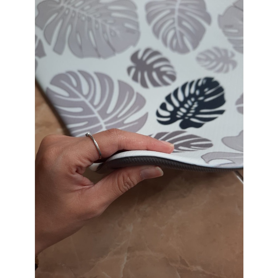 Exclusive Kitchen Mat 2 in 1 Keset Dapur Anti Slip Monstera Grey-4