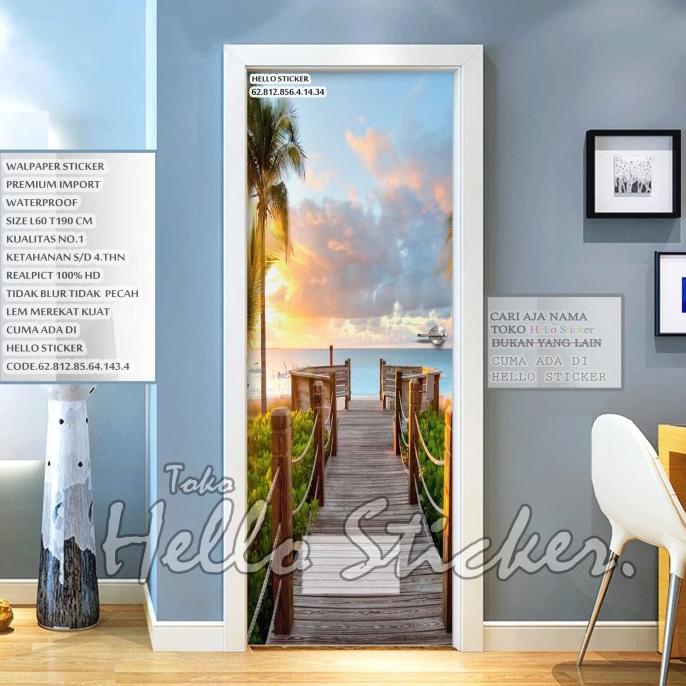 

BISA COD stiker pintu kamar mandi ukuran 60x190 air terjun gambar kualitas HD X