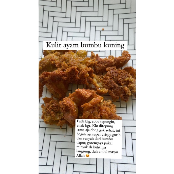 

=====] Kulit bumbu kuning Crispy (dijual belum digoreng) organic
