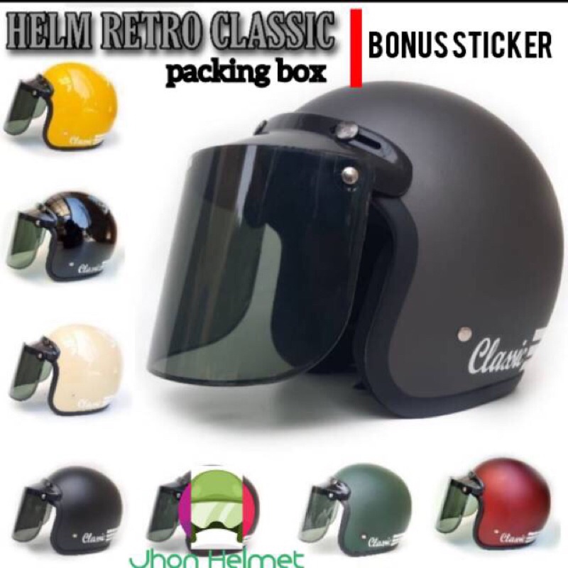 HELM SNI TERLARIS bogo classic kaca datar PACKING BOX