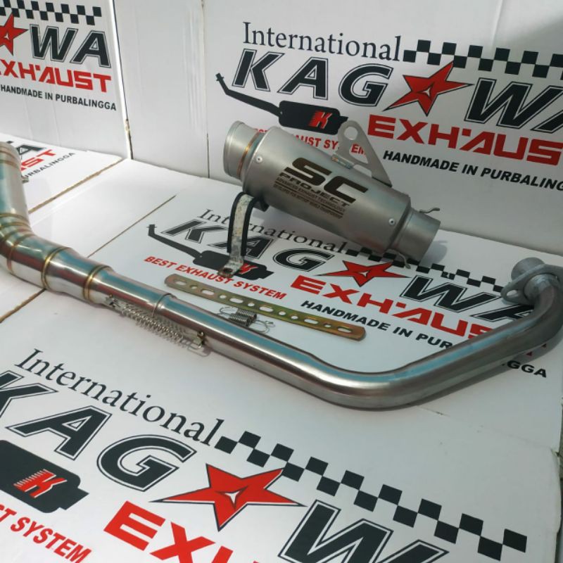 Knalpot Racing Sc Project Sandblash Cbr150r R15 v3 Satria fu Cb150r Vixion Mx king Tiger-1