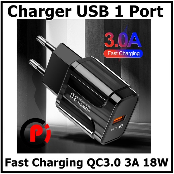 OLAF Charger USB 1 Port Fast Charging QC3.0 3A 18W EU Plug SLS 002