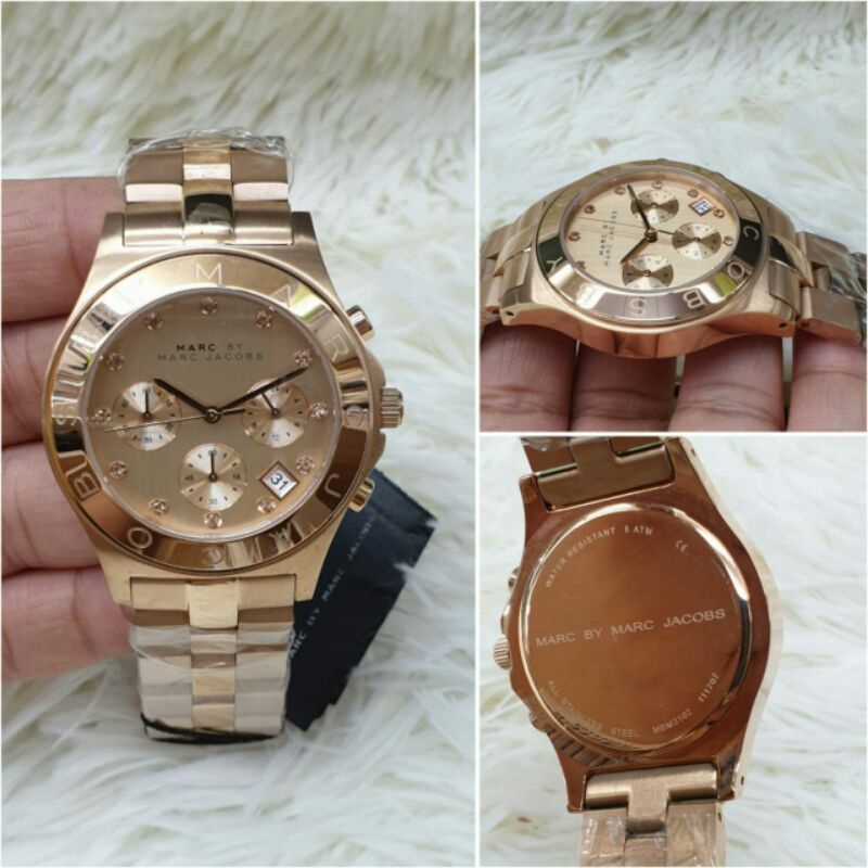 jam tangan pria marc jacobs mesin batre crono all stainless kualitas original
