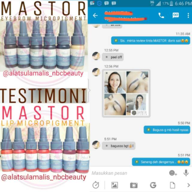 Tinta sulam alis mastor promo 100% original