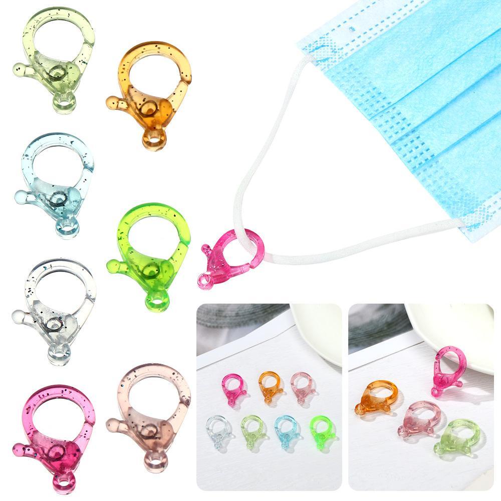 Lily 10Pcs/Lot Jepit Lobster Plastik Handmade Warna-Warni Membuat Perhiasan Aksesoris Gesper Akrilik Kecil