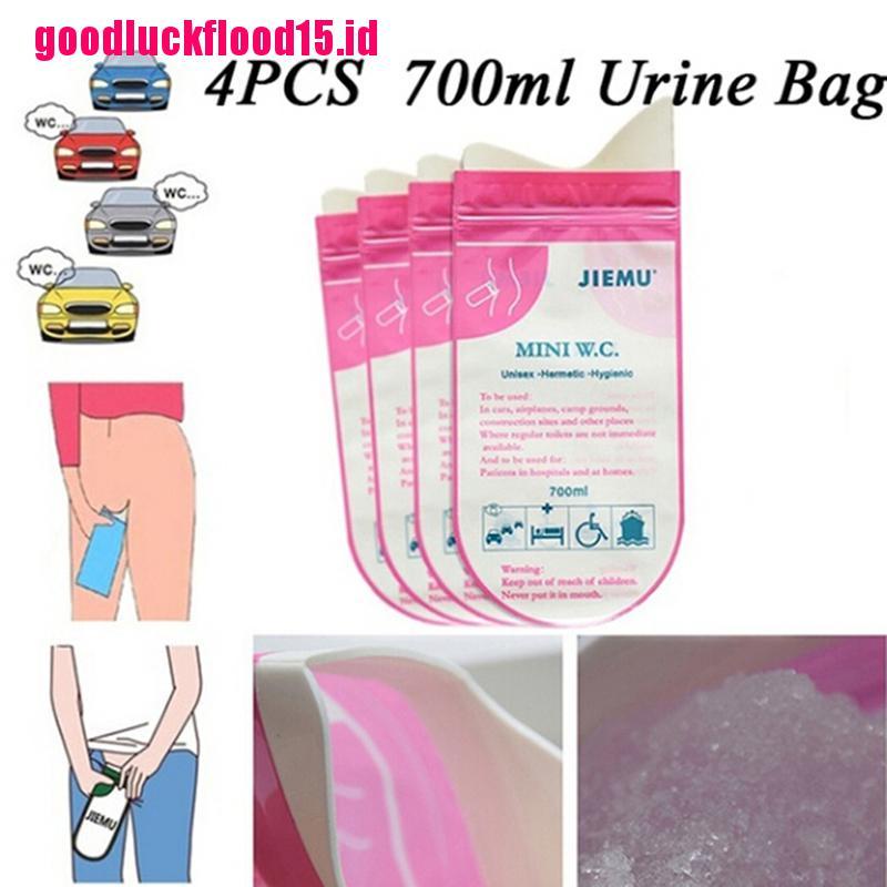 {LUCKID}4pcs Pink Disposable 700CC Urine Storage Bag Emergency Toilet Travel For Unisex