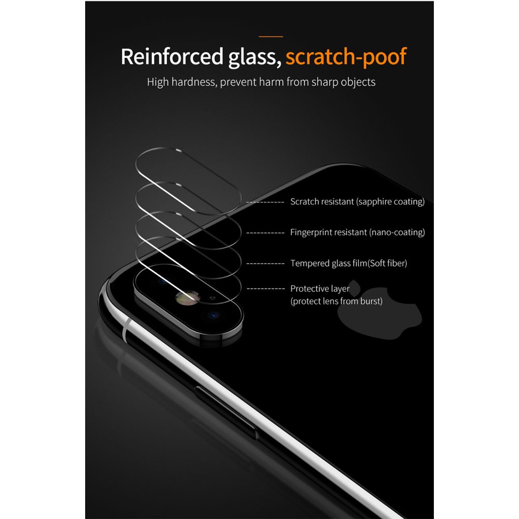 Tempered Glass Kamera Iphone X McDodo Camera Lens Glass Film  (2 Pcs)