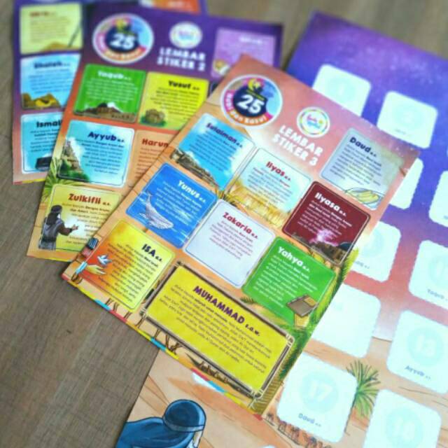 Poster sticker 25 nabi dan rosul