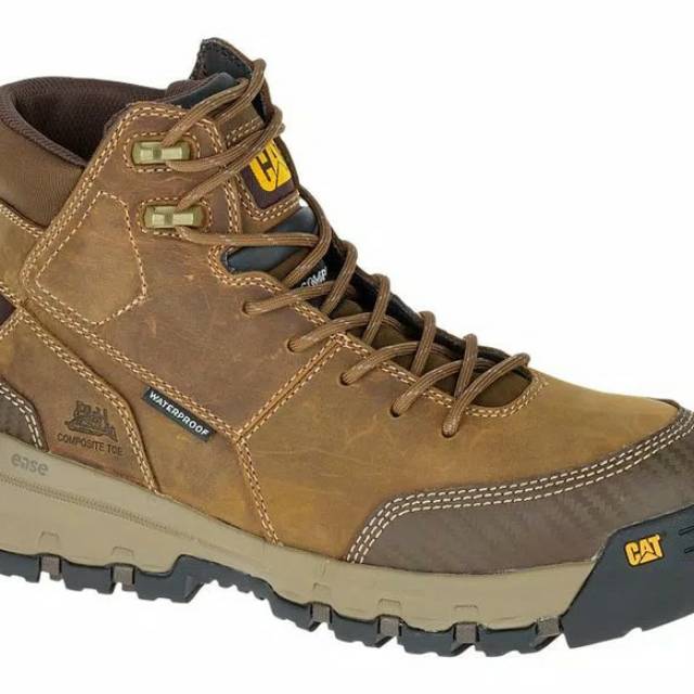 Sepatu Safety Caterpillar Device CT Waterproof Dark Beige Original