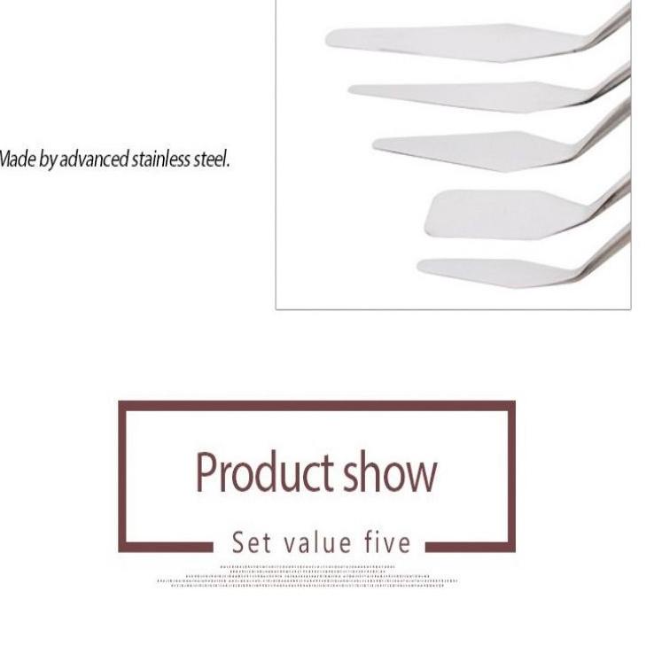 

Pasti Terjamin 5PCS Pisau Palet Lukis Besi tahan karat/Pisau Palet/Spatula Dekorasi Kue Lukis Ukir Palette Knife