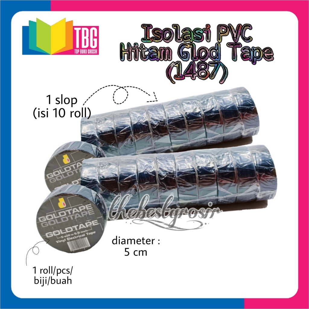 

1 PCS ISOLASI PVC HITAM 15MM GOLD TAPE/ ISOLASI KABEL/ ISOLASI LISTRIK (R-1487)