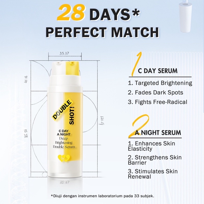 BNB barenbliss Meta Glow Double shot! C Day A Night Deep Brightening korea Double Serum「28 Days Brightening」-「Pemutih Wajah」( YOU MAKEUPS OFFICIAL STORE )