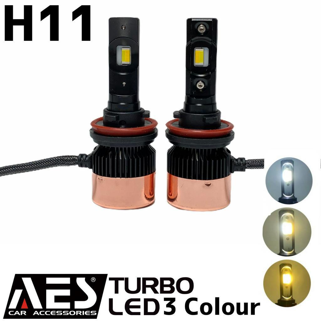 Turbo Led H11 Merk AES 3 WARNA LED I Lampu led headlamp depan mobil