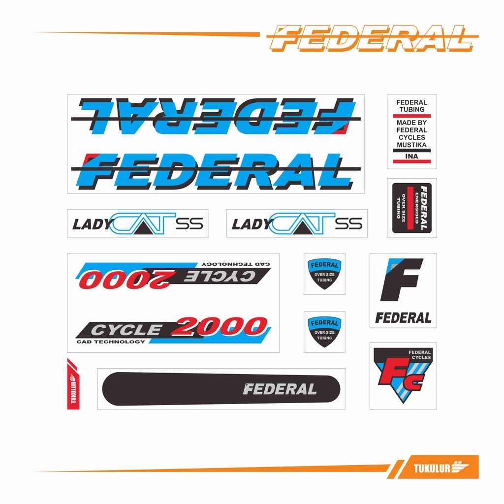 STIKER DECAL SEPEDA FEDERAL LADY CAT MODEL 3