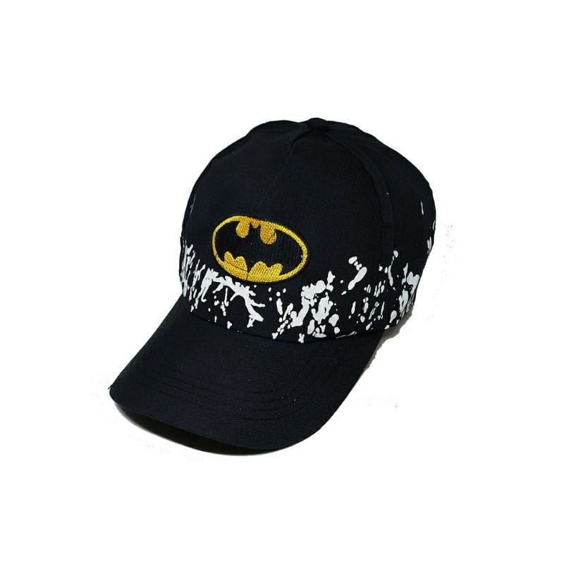 tas slempang anak laki laki+topi anak batman superhero bercak