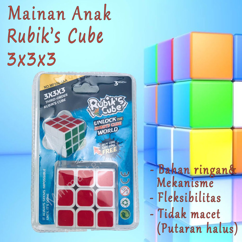 Mainan / Rubik Cube / Rubik Puzzle / 3x3 / isi 2pcs / No.MF550-5AA