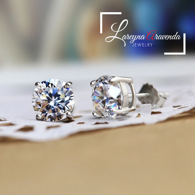 Anting Wanita Silver S925 Model Classic Diamond Crystal AT021