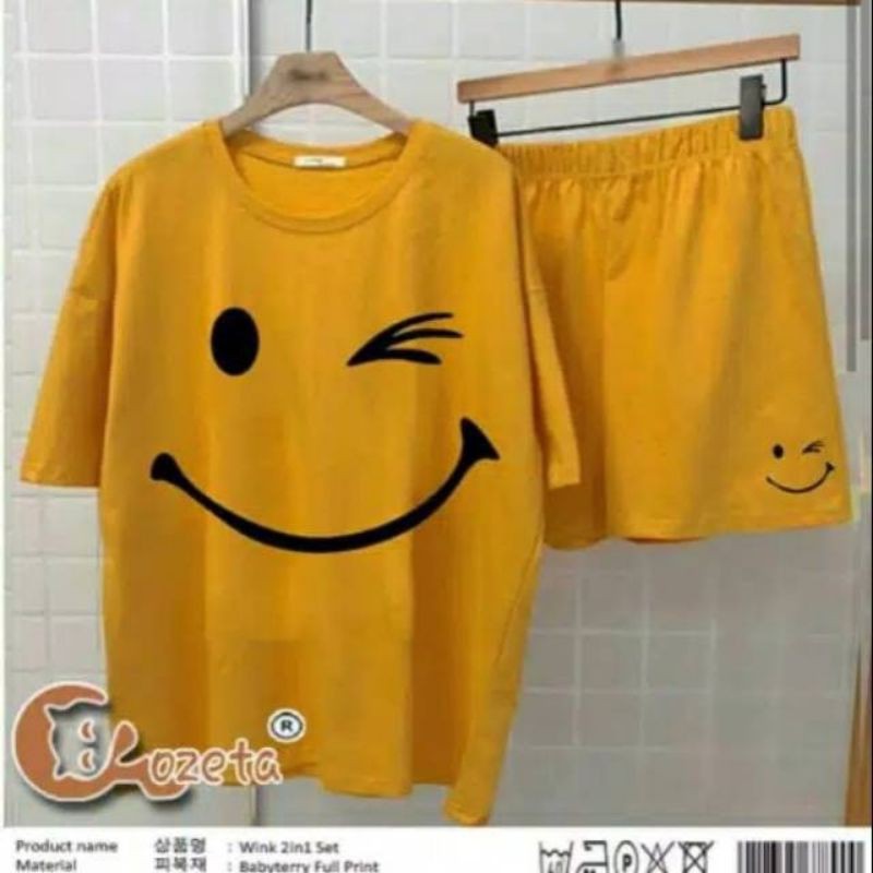 Medan Termurah Setelan anak perempuan Setelan kaos celana pendek Smile