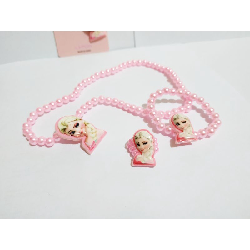 CPM13 Kalung Gelang Cincin Plastik Mix Frozen Elsa