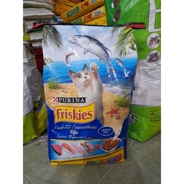 (Ekspedisi) Makanan Kucing Friskies Adult Seafood 7kg - makanan kucing Friskies