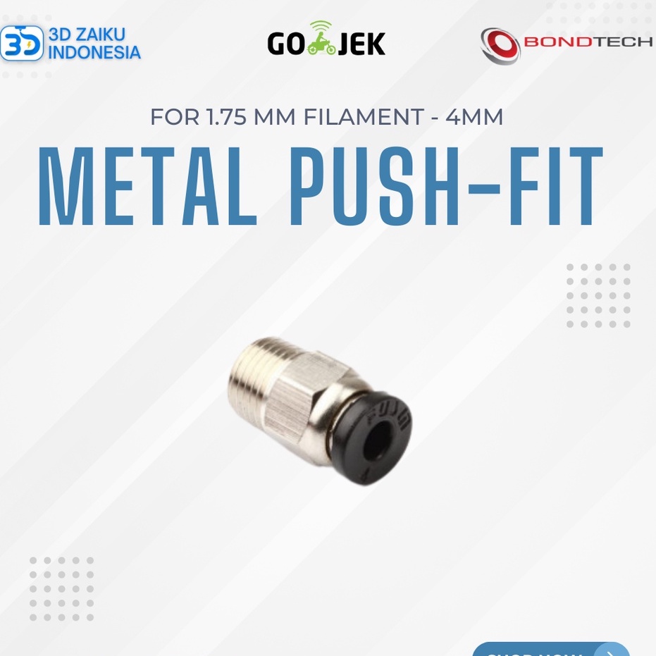 Original Bondtech Metal push-fit connector for 1.75 mm Filament - 4