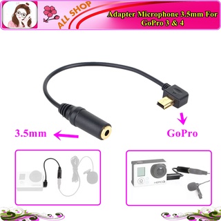 Adaptor Mikrofon / Adapter Microphone 3.5mm For Gopro Hero 3 & Hero 4 / Kabel Mic Gopro 3&4