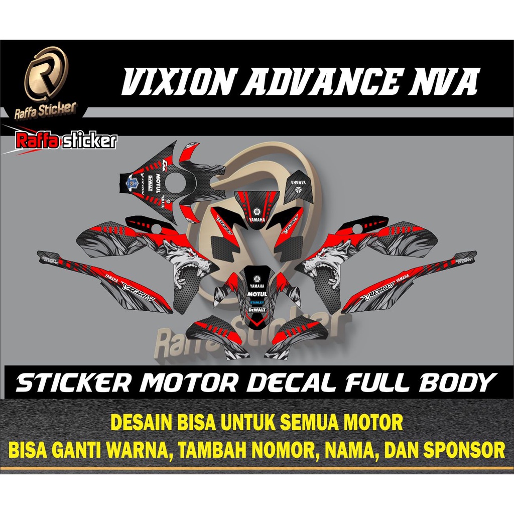 decal vixion stiker decal motor vixion nva stiker vixion advance motif srigala full body