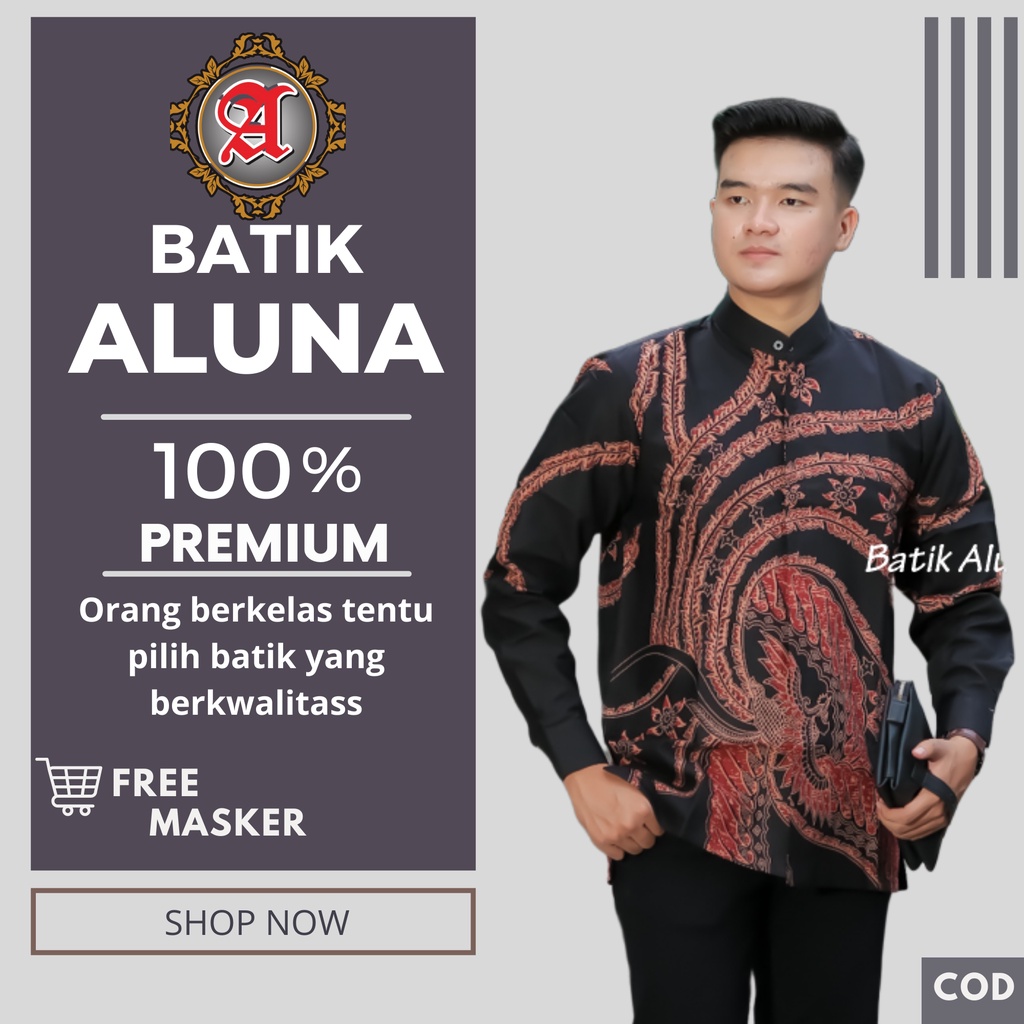 Baju Koko Original Batik Pria Lengan Panjang Modern Elegan Mewah Full Furing Kualitas Premium Batik 