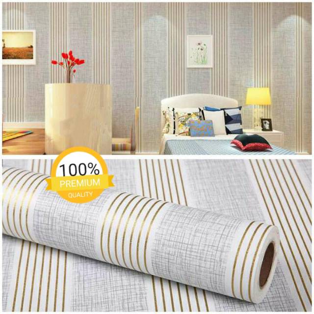 

WPS bermotif garis gold warna dasar abu²