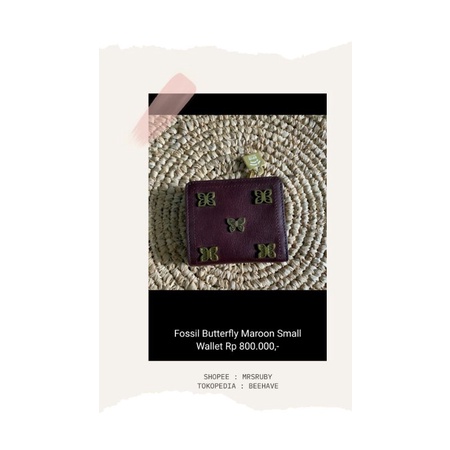 FOSSIL Butterfly Maroon small wallet