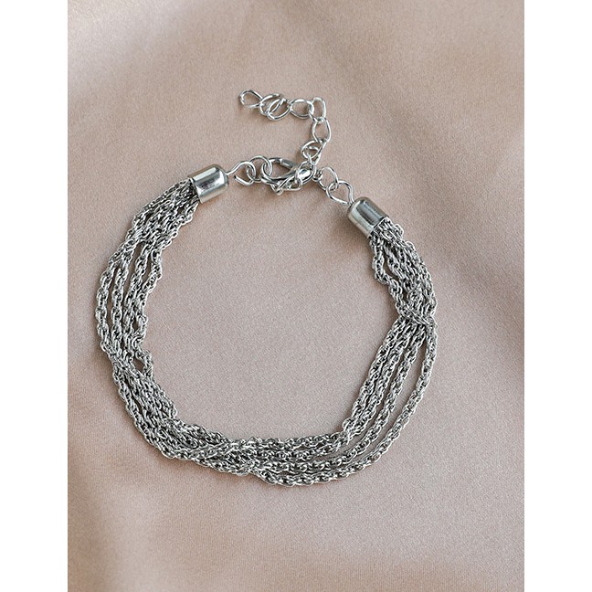 LRC Gelang Fashion Silver Alloy Bracelet Bracelet Set K39438