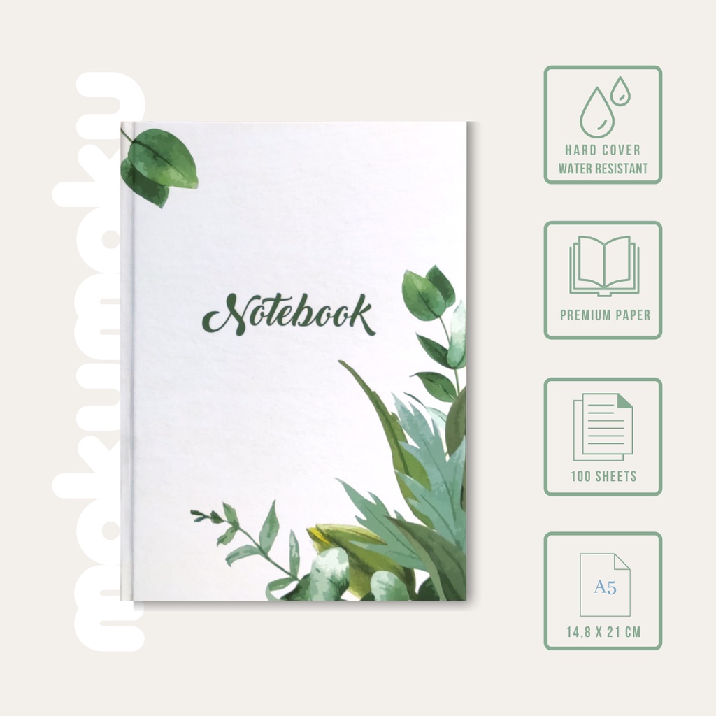 

Buku Tulis / Notebook Hardcover Motif Daun / Plants