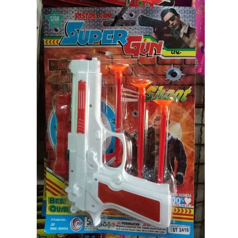 Mainan Pistol Cop Super Gun Tembak Tempel Kaca